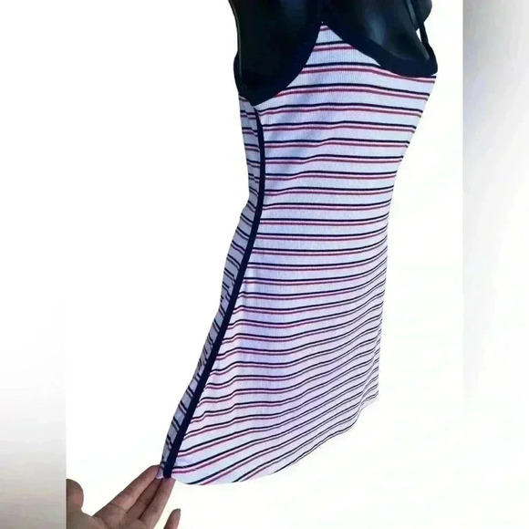 COTTON ON women’s Rib Contrast Cami Mini Dress nautical Soft curved neckline - Picture 7 of 11